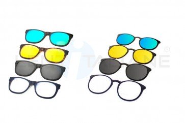 Clipon magnetiche polarizzato, specchiato, giallo, blu per occhiali Ultem